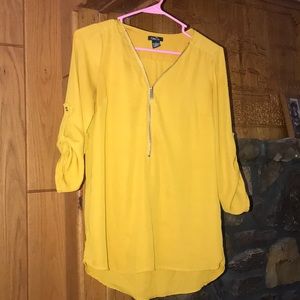 Mustard quarter sleeve dress shirt